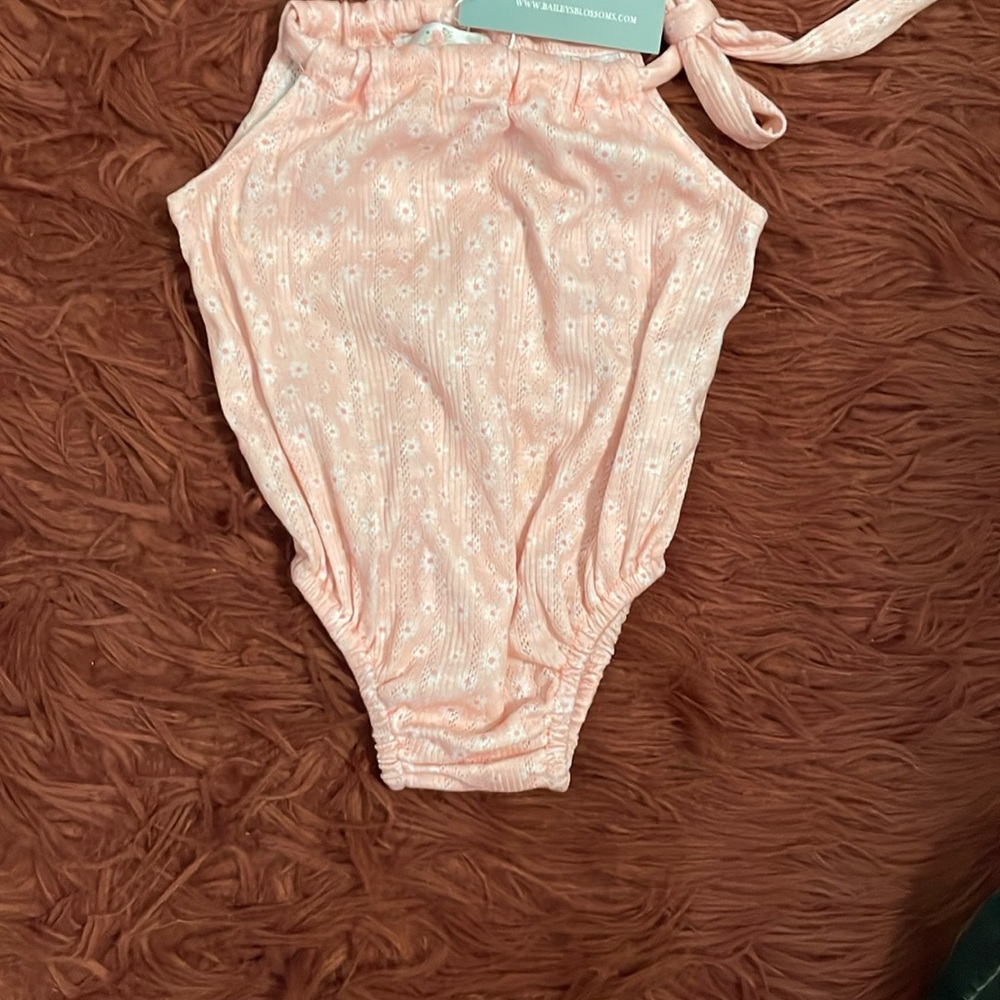 Baileys blossoms Pink Floral Baby Romper